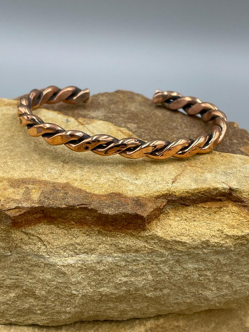 Copper Twist Wire Stacker Cuff Bracelet