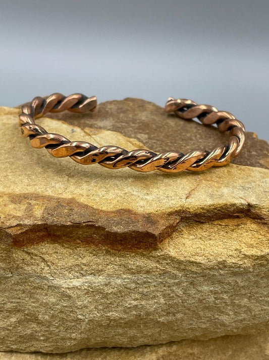 Copper Twist Wire Stacker Cuff Bracelet